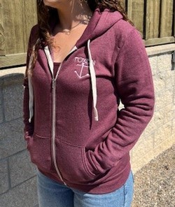Burgundy Zip Up Hoodie